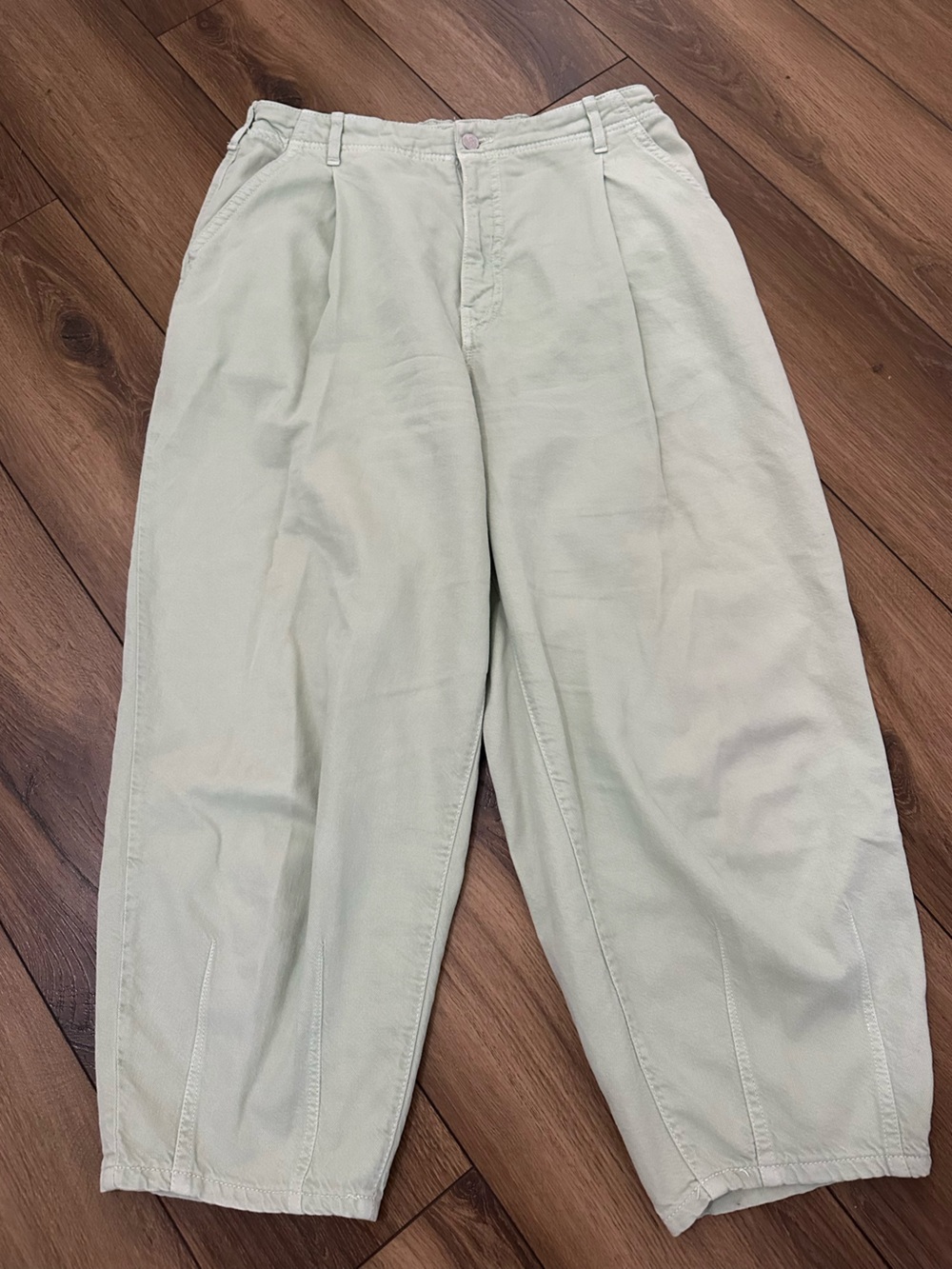 Pilcro Light Sage Green Wide-Leg Pants